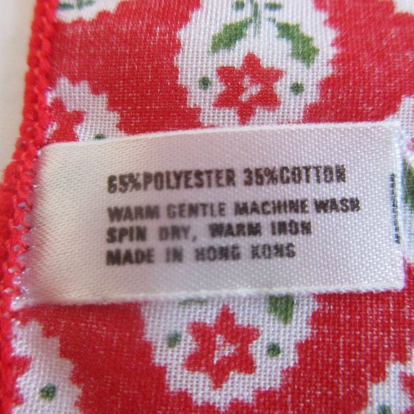 Vintage Rare Red Cloth Napkins (4) Square 13" Floral Pattern Design Hong Kong - Picture 4 of 6